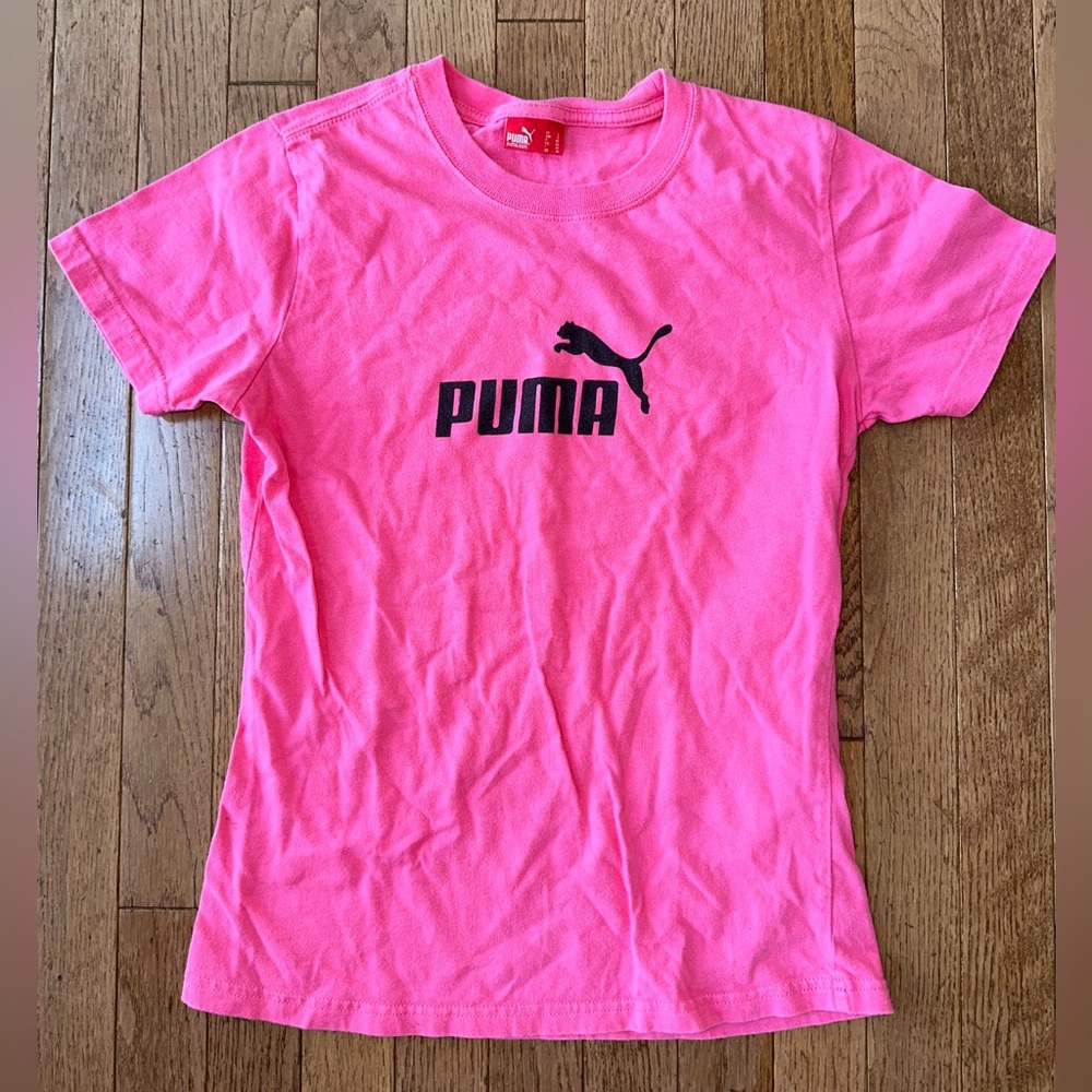Puma Vibrant Pink Tee with Logo